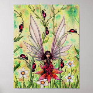 Lieveheersbeestje Fee Fantasy Kunst Illustratie do Poster