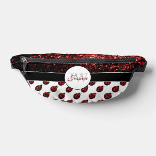 Lieveheersbeestje glinstert rood patroon wit aange heuptasje