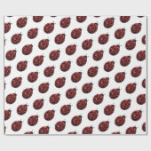 Lieveheersbeestje glitter fonkelt rood patroon op cadeaupapier (Vlak)