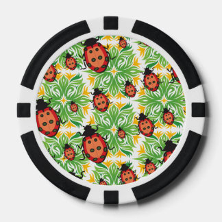 lieveheersbeestje groene achtergrond poker chips
