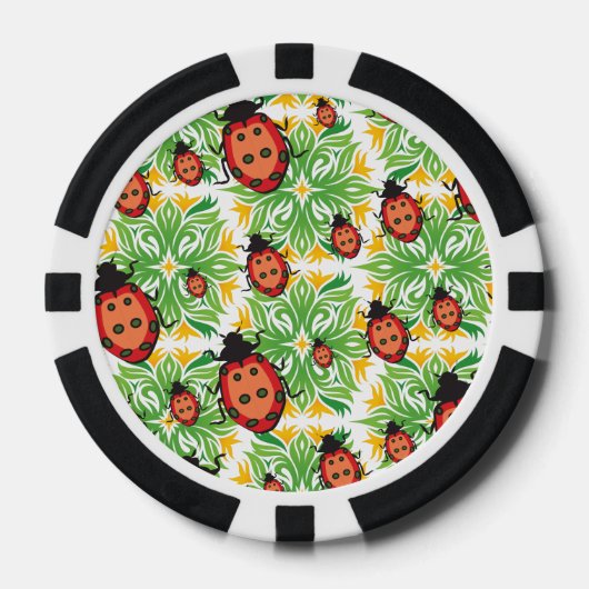 lieveheersbeestje groene achtergrond poker chips (Voorkant)