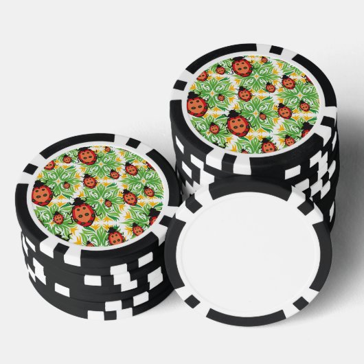 lieveheersbeestje groene achtergrond poker chips (Opstapeling)