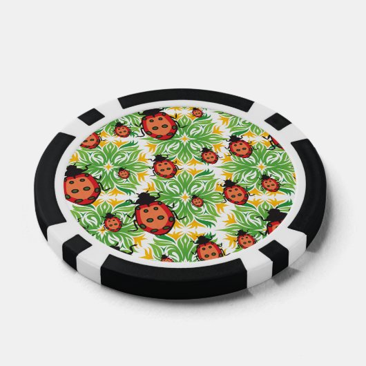 lieveheersbeestje groene achtergrond poker chips (Enkel)