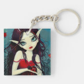Lieveheersbeestje Grote-Oog Fee Kunst Sleutelhanger (Achterkant)