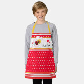 Lieveheersbeestje hart bloem stip rood wit geel cu schort (Gedragen)