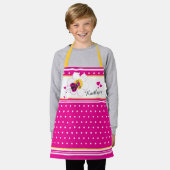 Lieveheersbeestje hart bloem stip roze wit geel cu schort (Gedragen)