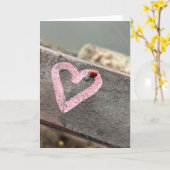 Lieveheersbeestje Hart Kaart (Gele Bloem)