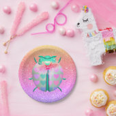 Lieveheersbeestje hart patroon schattige glitter g papieren bordje (Feest)