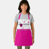 Lieveheersbeestje hart roze witte scallop aangepas schort (Insitu)