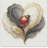 Lieveheersbeestje Hartblad Sticker (Voorkant)