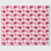 Lieveheersbeestje Hearts Pattern Pink Cadeaupapier (Vlak)