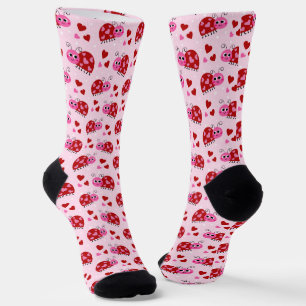 Lieveheersbeestje Hearts Pattern Pink Sokken