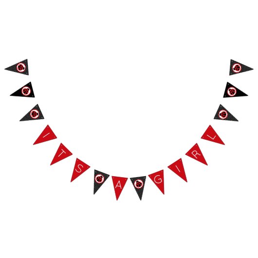 Lieveheersbeestje Het is een meisje Baby shower vl Vlaggetjes (Alle)