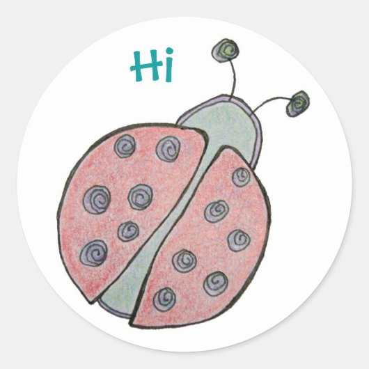 Lieveheersbeestje "Hi" sticker (Voorkant)