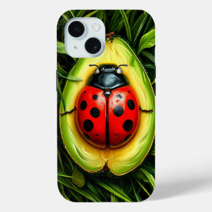Lieveheersbeestje in Avocado Vrucht Esthetisch Voe iPhone 15 Case