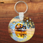 Lieveheersbeestje in de regen sleutelhanger (Achterkant)