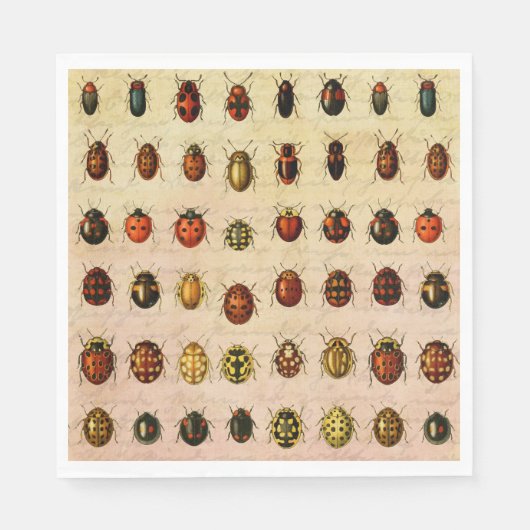 lieveheersbeestje insectenbeestje servet (Voorkant)