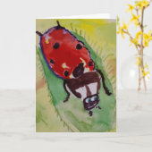 Lieveheersbeestje Kaart (Gele Bloem)