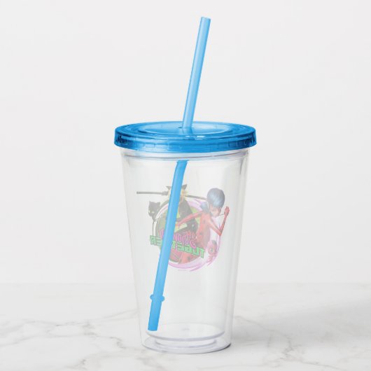 Lieveheersbeestje & kat Noir | Samen sterker Acryl Drinkbeker (Achterkant)