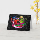 Lieveheersbeestje & kat Noir | Samen sterker Kaart (Gele Bloem)