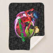 Lieveheersbeestje & kat Noir | Samen sterker Sherpa Deken (Voorkant)