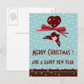 Lieveheersbeestje Kawaii kerstgroeten Feestdagenkaart (Voorkant / Achterkant)