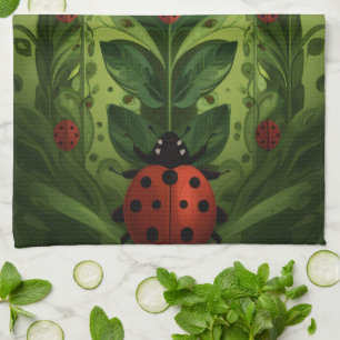 Lieveheersbeestje Keukenhanddoek – Mooie Bloem Ins