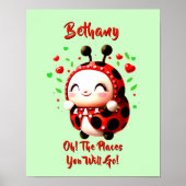 Lieveheersbeestje Kevert Rode, Groene Nursery Teks Poster (Voorkant)