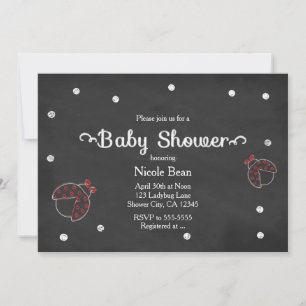 Lieveheersbeestje Krijtbord Stippen Baby Shower Ui Kaart