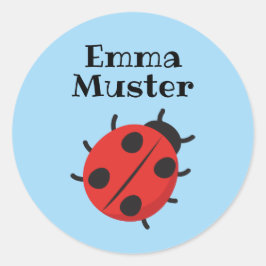 Lieveheersbeestje - lichtblauw ronde sticker