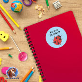 Lieveheersbeestje - lichtblauw ronde sticker