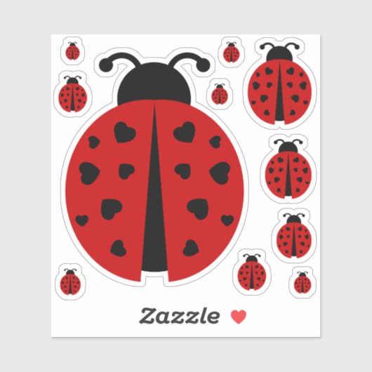 lieveheersbeestje liefde sticker (Vel)