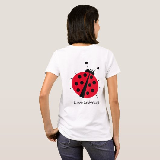 lieveheersbeestje lover leuke cartoon leuk rood t-shirt (Achterkant volledig)