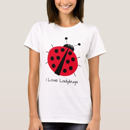 lieveheersbeestje lover leuke cartoon leuk rood t-shirt (Voorkant)