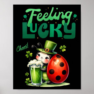 Lieveheersbeestje Lucky Bier St Patricks Dag Manne Poster