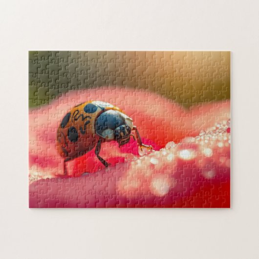 Lieveheersbeestje macro op een bloem legpuzzel (Horizontaal)