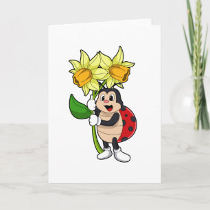 Lieveheersbeestje met bloem Narcis Kaart
