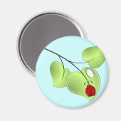 Lieveheersbeestje met drie bladeren en een druppel magneet (Voorkant / Achterkant)