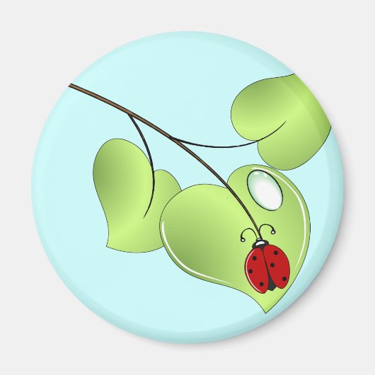 Lieveheersbeestje met drie bladeren en een druppel magneet (Voorkant)