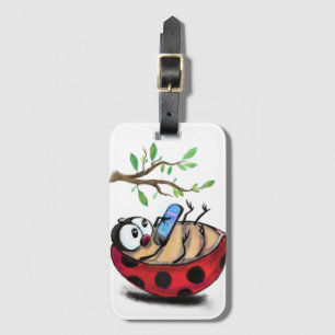 Lieveheersbeestje met telefoon bagagelabel