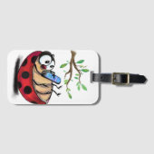 Lieveheersbeestje met telefoon bagagelabel (Voorkant (horizontaal))