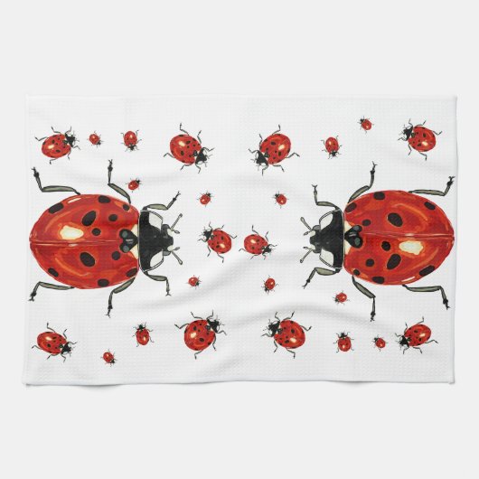 Lieveheersbeestje Microvezel Waffel Handdoek (Horizontaal)