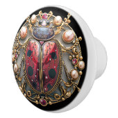 Lieveheersbeestje Mooie Art Deco Gouden Parels Rob Keramische Knop (Rechts)