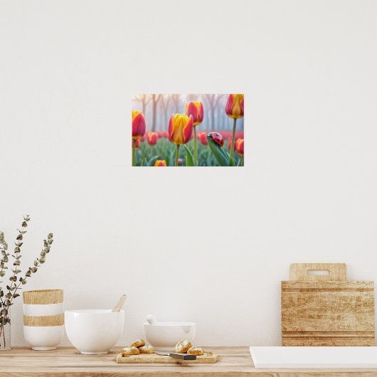 Lieveheersbeestje Natuur Kleurrijke Wildlife Seren Poster (Keuken)