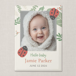 Lieveheersbeestje Nieuw Baby Aankondiging Aandenke Magneet