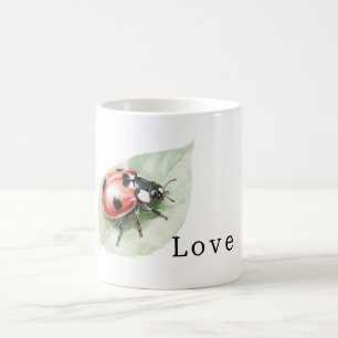 Lieveheersbeestje op blad liefde koffiemok