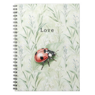 Lieveheersbeestje op blad liefde notitieboek