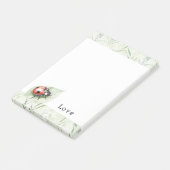 Lieveheersbeestje op blad verliefd post-it® notes (Schuin)