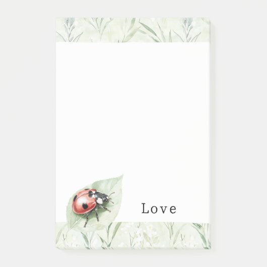 Lieveheersbeestje op blad verliefd post-it® notes (Voorkant)