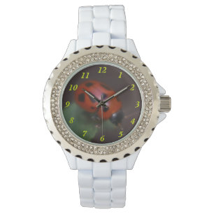 Lieveheersbeestje op Bloemen Horloge